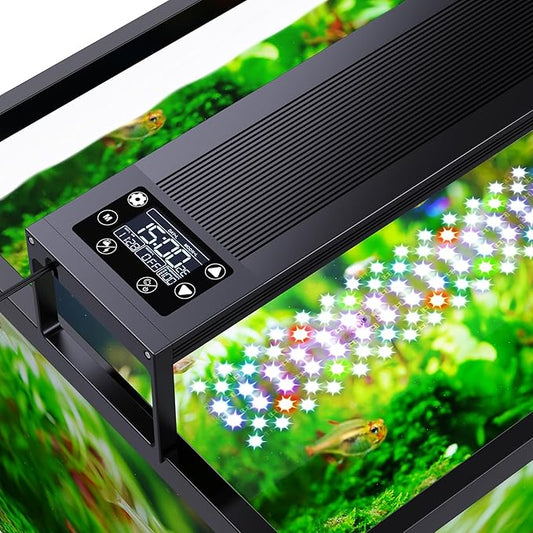 24/7 LED Aquarium Plant Light for 18-24 Inch Fish Tank, Auto On Off with Timer, 9 Colors, Adjustable Brightness, Daylight & Moonlight Mode, Full Spectrum Fish Tank Light for Plants, 26W-PurrikoPets