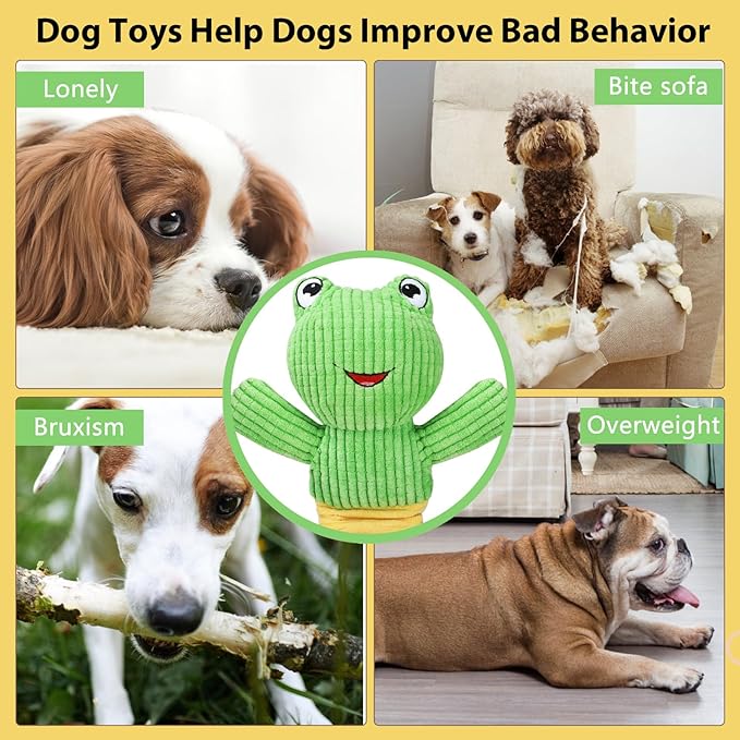 Dog Squeak Toys Durable Plush Dog Toy with Crinkle Paper, Tug of War Pull Toys for Puppies, Interactive Dog Chew Toys for Small, Medium and Large Dogs-PurrikoPets