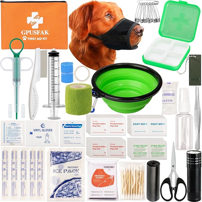 Dog First Aid Kit - Pet First Aid Kit for Dogs Pet Emergency Kit with Pets First Aid Supplies for Home Camping Hiking Traveling-PurrikoPets