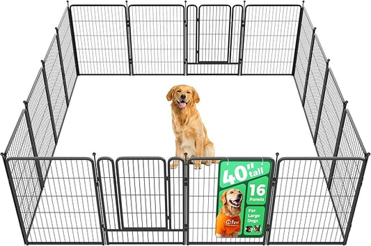 FXW Rollick Unleashed Dog Playpen for Indoor, Yard, RV Camping, 40 inch 16 Panels for Medium and Large Dogs│Patented-PurrikoPets