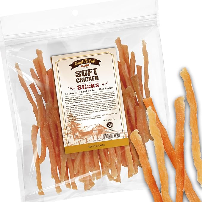Gootoe Soft Chicken Sticks 1 lb, All Natural, Grain-Free, High-Protein, Healthy & Easily Digestible, Soft Texture, Resealable-PurrikoPets