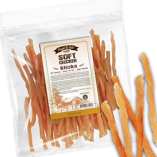 Gootoe Soft Chicken Sticks 1 lb, All Natural, Grain-Free, High-Protein, Healthy & Easily Digestible, Soft Texture, Resealable-PurrikoPets