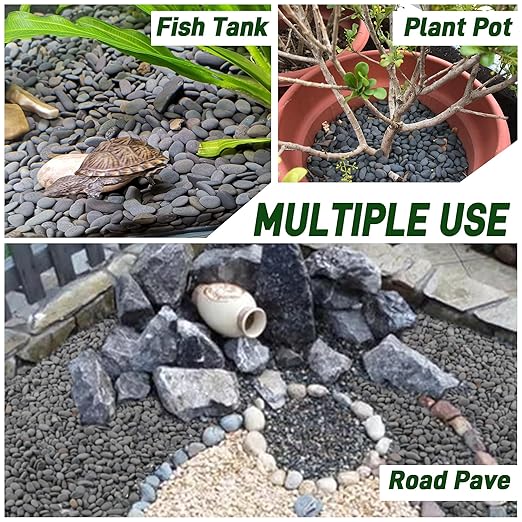 45 LB Mexican Beach Pebbles, 0.4-1 Inch Natural Unpolished Bulk Rocks, Decorative River Rocks for Landscaping Garden Paving Plant, Rocks for Walkways and Outdoor Decorative Stone, Grey-PurrikoPets