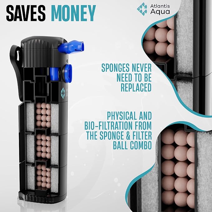 55 Gallon Fish Tank Filter to 100 Gallon Fish Tank Filter | Silent Fish Tank Filter | Large Fish Tank Filter | Submersible Aquarium Filter, 75 Gallon Fish Tank Filter, in Tank Aquarium Filter-PurrikoPets