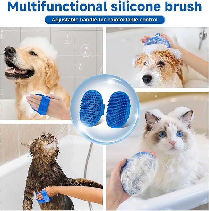 3-in-1 Pet Steam Brush Set for Dogs & Cats, Grooming Comb with Spray, Defur Tool, Water-Free Shampoo, Bath Gloves,Bath Brush, Tooth & Ear Brush, Towel (11PCS)-PurrikoPets
