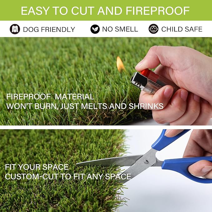 Dog Grass Pads 5 x 10 FT in Artificial Grass Pee Pads for Dogs Potty Fake Grass Rug Turf Mat for Dogs Training Indoor Outdoor Garden Lawn Artificial Grass Rug-PurrikoPets