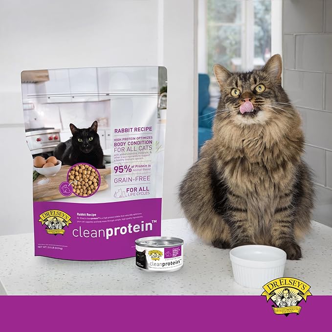 Dr. Elsey's cleanprotein Original Rabbit & Turkey Recipe Wet Cat Food, (Pack of 24), 2.75oz Cans-PurrikoPets