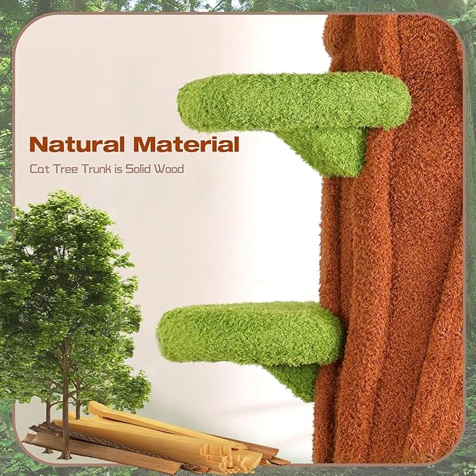 Extra Large Cat Tree Tower,90.55" Tall Forest Theme Cat Condo for Indoor Cats,Multi-Level Luxury Huge Cat Condo with Scratching Mats,Removable Mats,Heavy Duty House with Toys for Multi-Cat Household-PurrikoPets