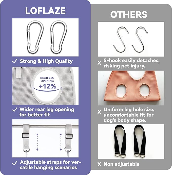 Dog Grooming Hammock Harness for Dogs & Cats with Pet Nail Clipper Trimmer - Cat Hanger Sling for Trimming Clipping Nails- Dog Hammock Restraint Bag for Small Medium Large pet （ Grey XL ）-PurrikoPets