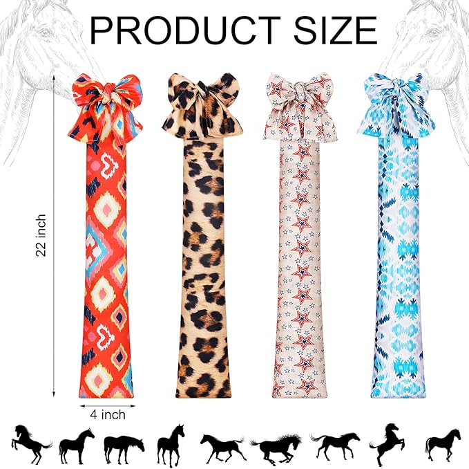 4 Pcs Horse Tail Bag Stretchy 22" Breathable with 2 Strands to Keep Clean and Protected Grooming Supplies-PurrikoPets