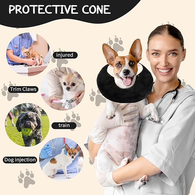 Adjustable cat Cone Collar Soft to Stop Licking After Surgery for Kitten, Alternative to Cone of Shame cat, Donut Cone for Cats, pet Elizabethan Collar (Penguin, Medium)-PurrikoPets