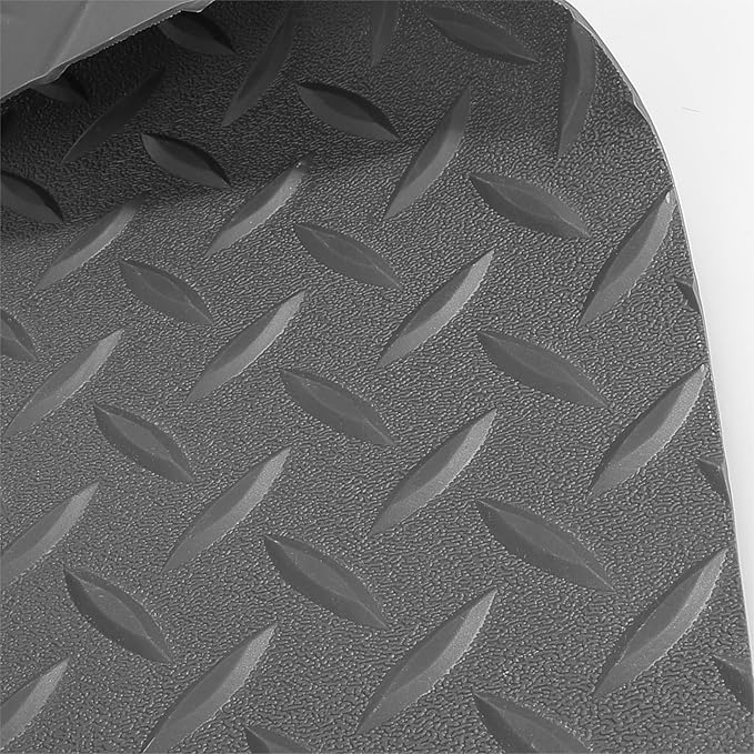 5Ft x 12Ft Rubber Flooring Mats 1.6mm Diamond Plate Flooring Roll 60sqft Rubber Trailer Garage Floor Mats Non-Slip Floor Protector Mat for Garage Warehouse Gym Basement-Gray-PurrikoPets