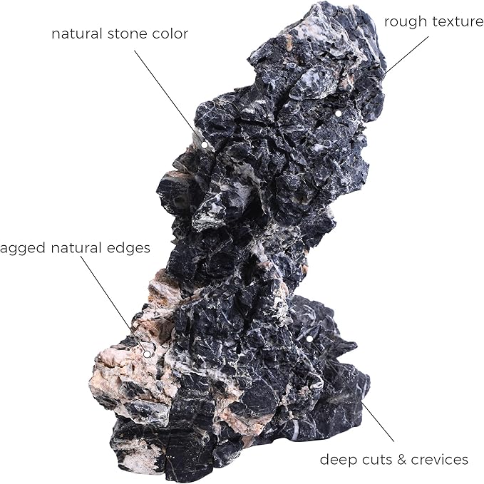 10-12 Inches Natural Seiryu Stone 3 PCS Extra Large Aquarium Rocks for Aquascaping, Aquarium Landscaping, Terrariums, Fish Tank Decoration, Vivariums, Paludarium, Amphibian Enclosures-PurrikoPets