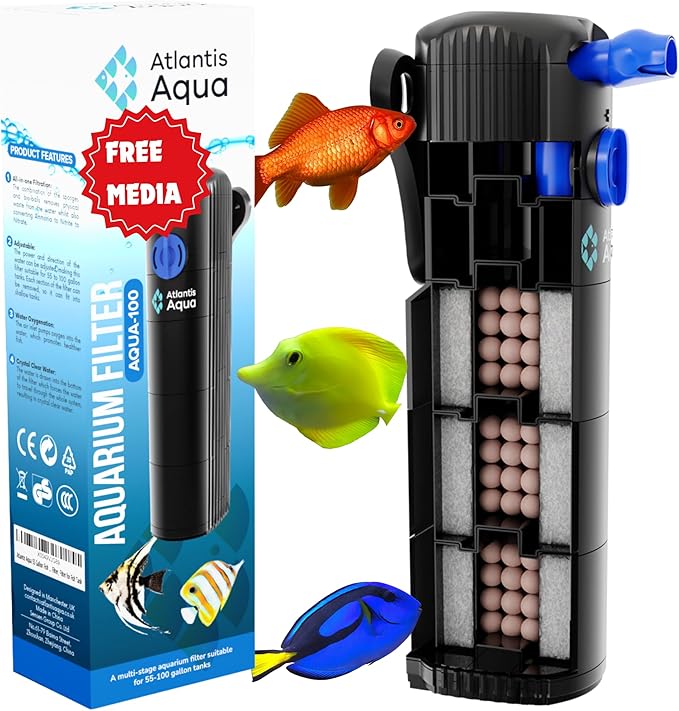 55 Gallon Fish Tank Filter to 100 Gallon Fish Tank Filter | Silent Fish Tank Filter | Large Fish Tank Filter | Submersible Aquarium Filter, 75 Gallon Fish Tank Filter, in Tank Aquarium Filter-PurrikoPets