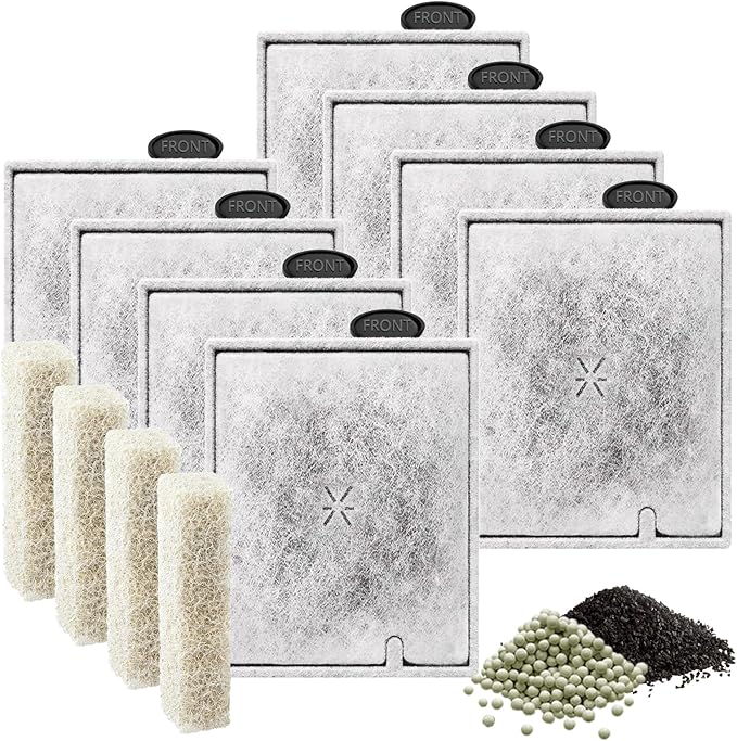 8 Pack Large Filter Cartridges Compatible with Aqueon QuietFlow Filter LED PRO Size 20,30,50,75/Power Filter Size 20,30,50,55/75, E Internal Size 40 Canister Filter-PurrikoPets