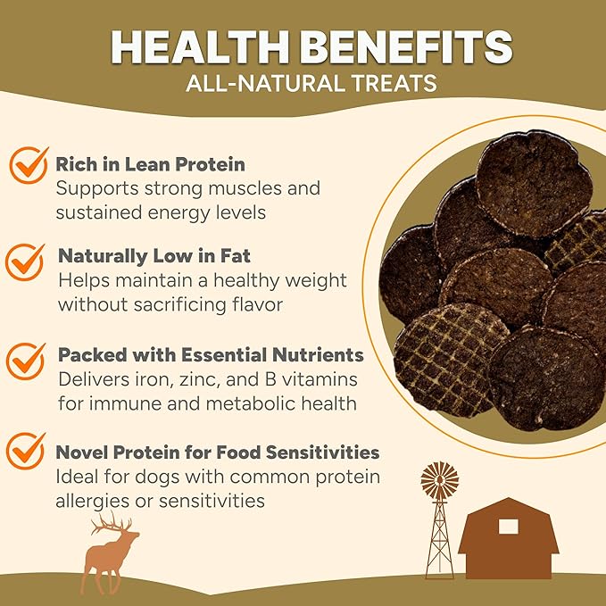 Gaines Family Farmstead Elk Chips for Dogs – 4 oz, Natural Single-Ingredient Dog Treats, High-Protein Rawhide-Free Chews, Healthy Grain-Free Snacks, Made in USA-PurrikoPets