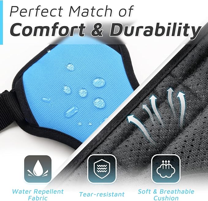 Eagloo Dog Harness Medium Sized Dog, No Pull Service Vest with Reflective Strips and Control Handle, Adjustable and Comfortable for Easy Walking, No Choke Pet Harness with 2 Metal Rings, Sky Blue, M-PurrikoPets