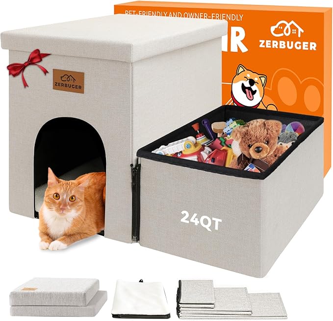 Dog Stairs with Condo 15" H, 2-Step Wider Dog Steps for Small/Medium/Large Old Dogs Cats, Folding Sturdy Storage Pet Stairs Climbing Bed Couch, Ramp for Car Hold Up to 150 lbs, Beige-PurrikoPets