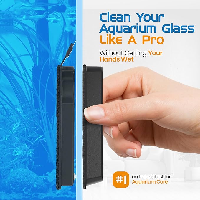 FL!PPER Flipper Cleaner Float - 2-in-1 Floating Magnetic Aquarium Glass Cleaner - Fish Tank Cleaner - Scrubber & Scraper Aquarium Cleaning Tools - Floating Fish Tank Cleaner, Nano-PurrikoPets
