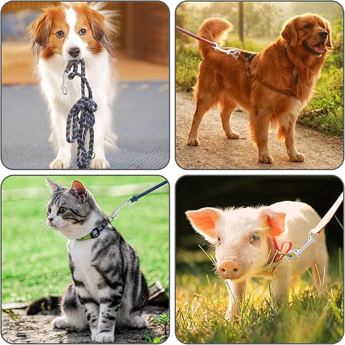 ERKOON 3.5 inch Double Ended snap Hooks,110lbs Metal Clips Load Capacity Zinc Alloy Double Sided Clips Heavy Duty Trigger Snap for Dogs Leashes/Water Bucket/Horse Feed/Hammocks Bolt snap-PurrikoPets