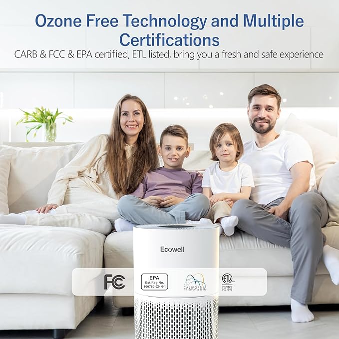 Air Purifiers for Home Large Room Cover 1640 sq.ft, Air Purifiers for Bedroom H13 True HEPA Filter Air Cleaner to Removes 99.97% Mold Pollen Smoke Pet Dander Dust Odor, ECOWELL Model: EAP360-PurrikoPets