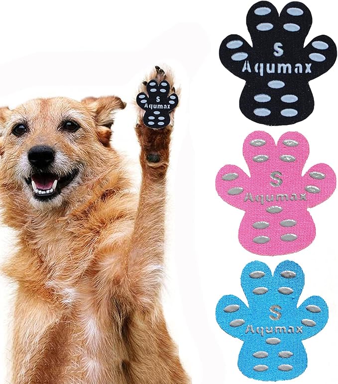 Dog Paw Protector Gripper Traction Pads,Dog Paw Covers,Foot Stickers in Summer Hot/Winter Cold Pavement,Dog Shoes Booties Socks Replacement,12 Sets (48 pcs) S Multicolor-PurrikoPets