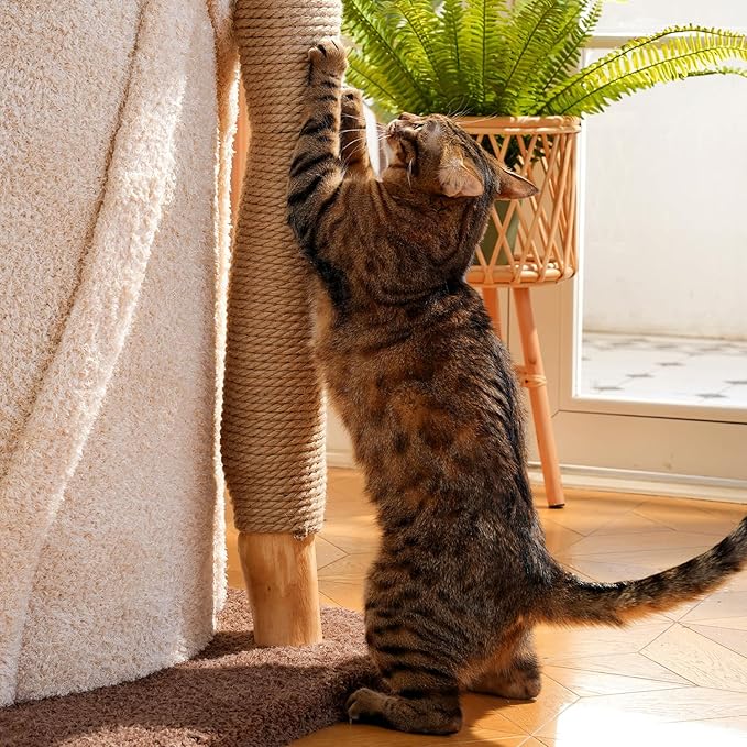 70" Heavy Duty Cat Tree for Large Cats with Toys, All-in-One Cat Tower with Cat Perch, Tall Cat Tower with Scratching Post, Brown Modern Cat House-PurrikoPets