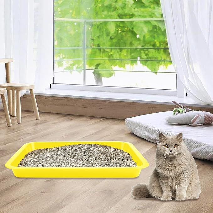 4 Pcs Open Small Kitten Litter Box, 15x12x1.4 Inch Low Entry Mini Open Cat Litter Box Rabbit Litter Pan Portable Shallow Litter Box Waterproof Travel Toilet for Bunny Guinea Pig Small Pet-PurrikoPets