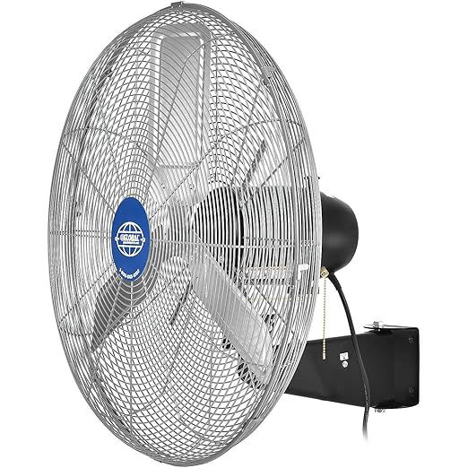 Global Industrial Deluxe Oscillating Wall Mount Fan, 24" Diameter, 1/2HP, 8,650CFM-PurrikoPets