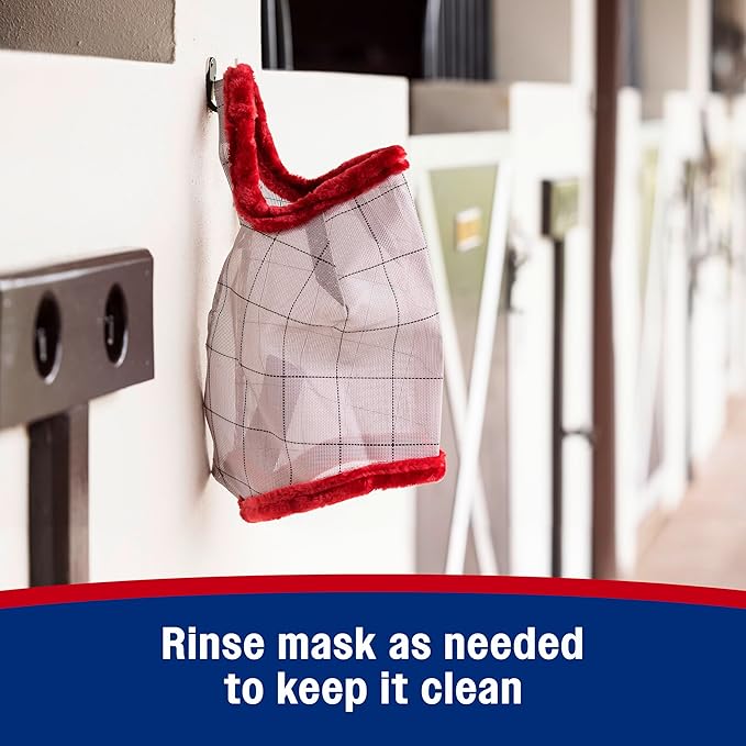 Farnam SuperMask II horse fly mask without ears, extended coverage, protects eyes from insects and debris, adjustable throat latch, Average Horse Size-PurrikoPets