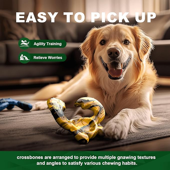 Durable Dog Chew Toy for Aggressive Chewers - Tough Nylon Bone for Medium Breeds, Interactive Teething Toy with Real Bacon Flavor, Keeps Dogs Busy, Christmas Birthday Gifts for Dogs-PurrikoPets