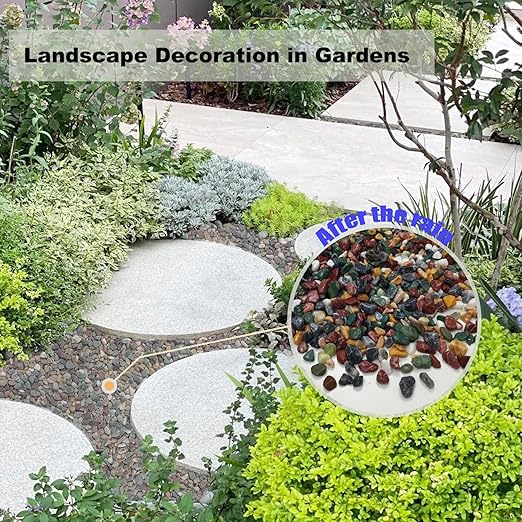 45LB Succulents Rocks for Plants Cactus Gravel Pebbles for Fish Tank 1/2 Inch Natural River Rocks for Vase, Aquarium, Landscaping,Bonsai,Terrarium Pebbles, Mixed Color-PurrikoPets