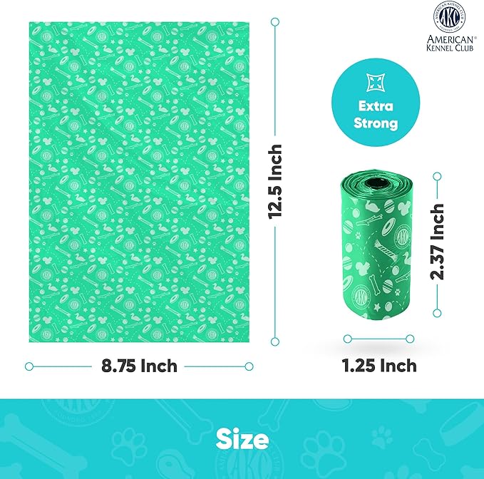 AKC Dog Poop Bags - Leak Proof Pet Waste Bags - 16 Refill Rolls - Lavender Scent - 240 Count (Toy Print)-PurrikoPets