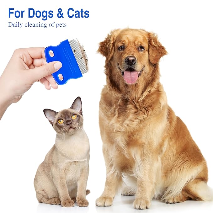 2 Pack Professional Eye Comb For Pets,Stainless Steel Tear Stain Remover For Cats & Dogs,Gentle Round-Head Grooming Tool,Precisely Removes Stains, Dirt And Debris From The Eye Area-PurrikoPets