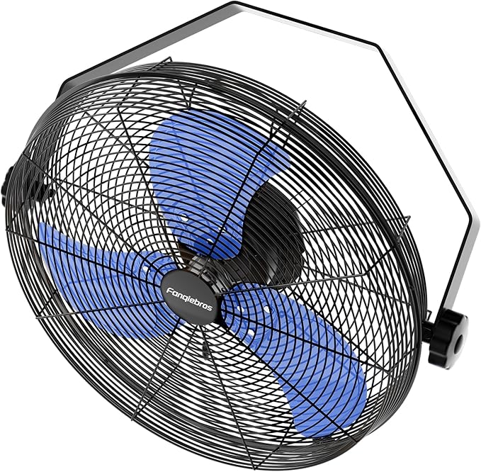 2600 CFM 14 inch Outdoor High Velocity Wall Mounted Fan, 3-Speed Metal Fans with IP44 Enclosure Motor, Industrial Grade Weatherproof Wall Fan for Patio, Greenhouse, Garage, and Gazebo-PurrikoPets