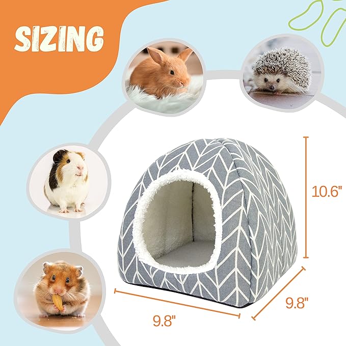 2 Pack Guinea Pig Hideout Bed Rabbit House Cave Accessories Cozy Hide-Out for Bunny Hedgehog Ferret Chinchilla&Other Small Animals-PurrikoPets