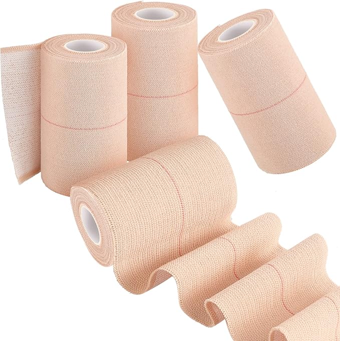 4 Rolls Elastic Tape Adhesive Elastic Tape Self Adhesive Bandage Wrap Flexible Stretch Bandages for Sports Ankle, Knee and Wrist Sprains Animal Pets, 5 Yard (3 Inch in Width)-PurrikoPets