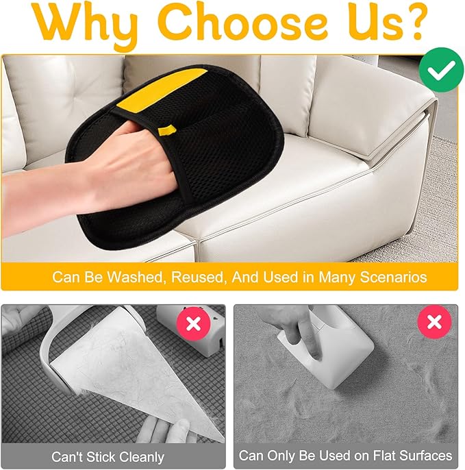 2025 Pet Hair Removal Glove for Cats & Dogs,3pcs Electrostatic Pet Hair Remover,Efficient Grooming Gloves for Pet Hair,Reusable Cat & Dog Hair Remover for Furniture,Couch,Curtain,Carpet-PurrikoPets