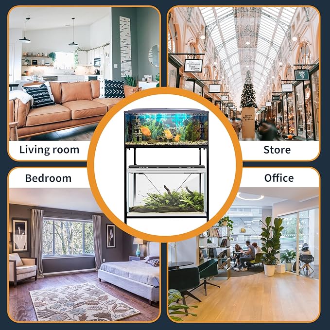 Fish Tank Stand: The Perfect 10 Gallon Metal Aquarium Stand Measuring 22.8" W x 10.6" D x 31.3" H to Fit Your Aquatic Display Needs.-PurrikoPets