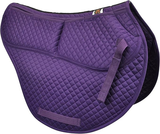 ECP Equine Comfort Products All-Purpose Contoured Correction Saddle Pad with Adjustable Memory Foam Inserts for Custom Support, Non-Slip, Shock Absorbing, 22” Spine, 19.5” Drop-PurrikoPets