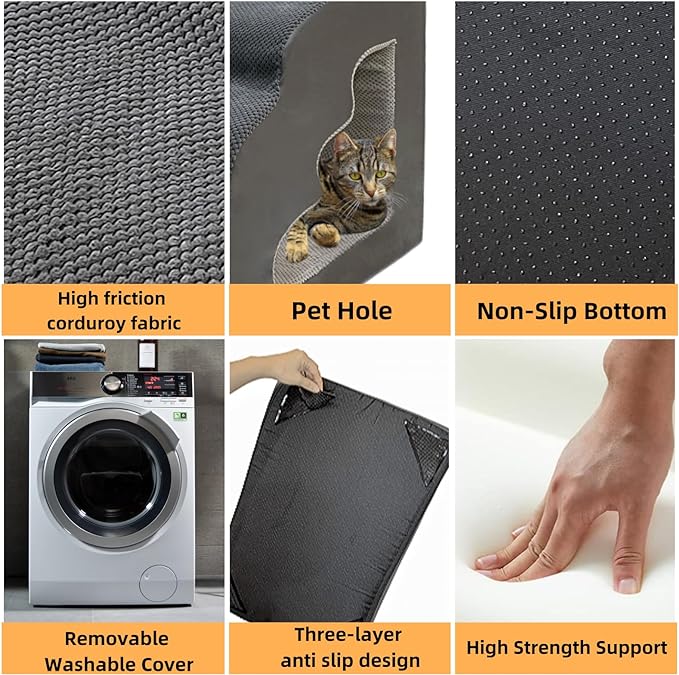 dog stairs for small dogs to 30 inches high beds, 6 step dog ramp stair for 18-36 inches couch-bed,pet stairs for small old meduim large dogs cats,Non-Slip balanced 6 tiers ladder,75 pounds Studry 33D-PurrikoPets