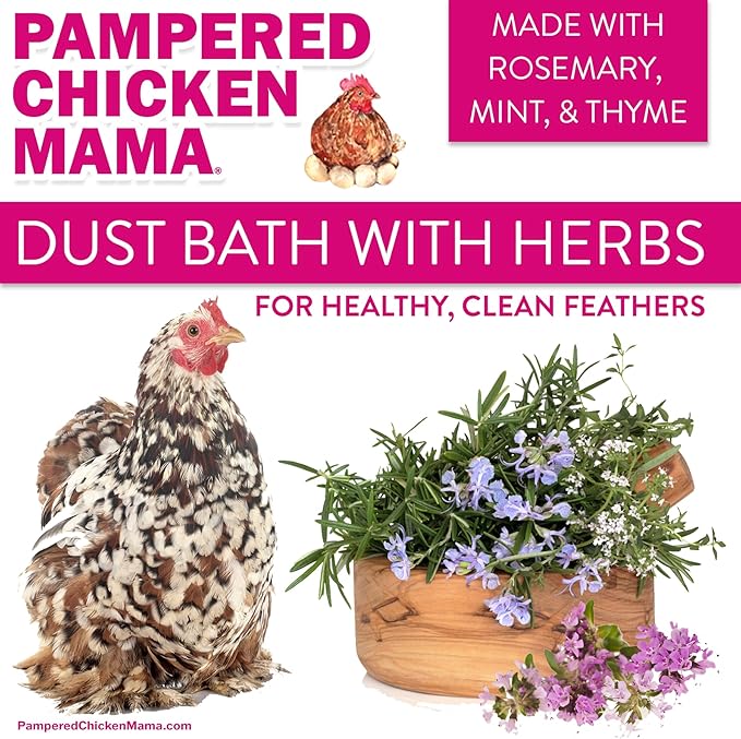 10.5 lb Pampered Chicken Mama Dust Bath with Organic Herbs & Essential Oils for Chickens, Quail, & Poultry | Dust Bath for Chickens to Keep Feathers Clean & Healthy-PurrikoPets