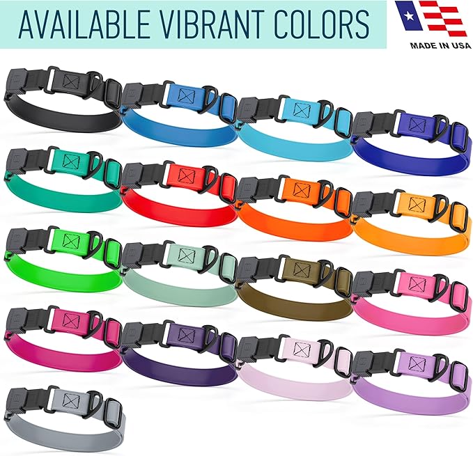 Dogline Biothane Waterproof Dog Collar with Herm Sprenger Stainless Steel Quick Release Buckle – Heavy Duty Tactical Durable Collar for Dogs – Comfortable and Safe Pet Collar, W 3/4" L 12-19", Pastel-PurrikoPets