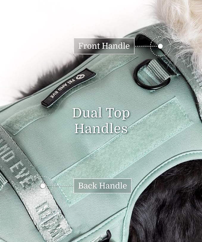 2025 New Edition, Fei & Eve MagEase Dog Harness - 3-Second Magnetic Buckles | 3-Point No-Pull Control | Heavy-Duty 900D Nylon | Dual Safety Handles | Breathable Mesh | Adjustable Fit | Large, Green-PurrikoPets