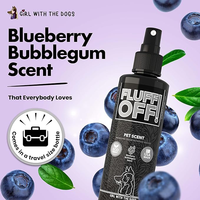 FLUFF OFF Pet Scent (Blueberry Bubblegum) 8 Oz - for Cats and Dogs - Made in USA-PurrikoPets