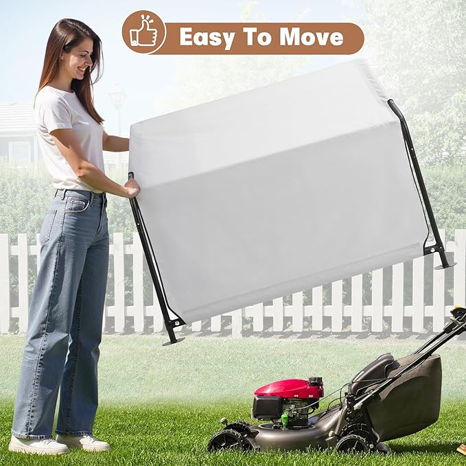 Dog Shade Shelter Outdoor 4'x4'x3' Tent for Large Medium Dogs, Outside Sun Rain Canopy Pet House for Cats Pigs Livestock with Waterproof Roof Ground Nails,Grey-PurrikoPets