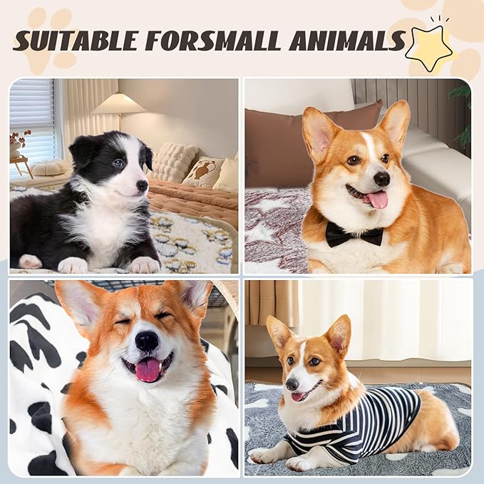 6 Pcs Washable Guinea Pig Blankets Absorbent Small Animal Fleece Bedding Cage Liners Reusable Pet Pee Pad Sleep Mat Pad Cover for Hamster Ferret Rabbit Chinchilla Hedgehog (Black, 24" x 47")-PurrikoPets