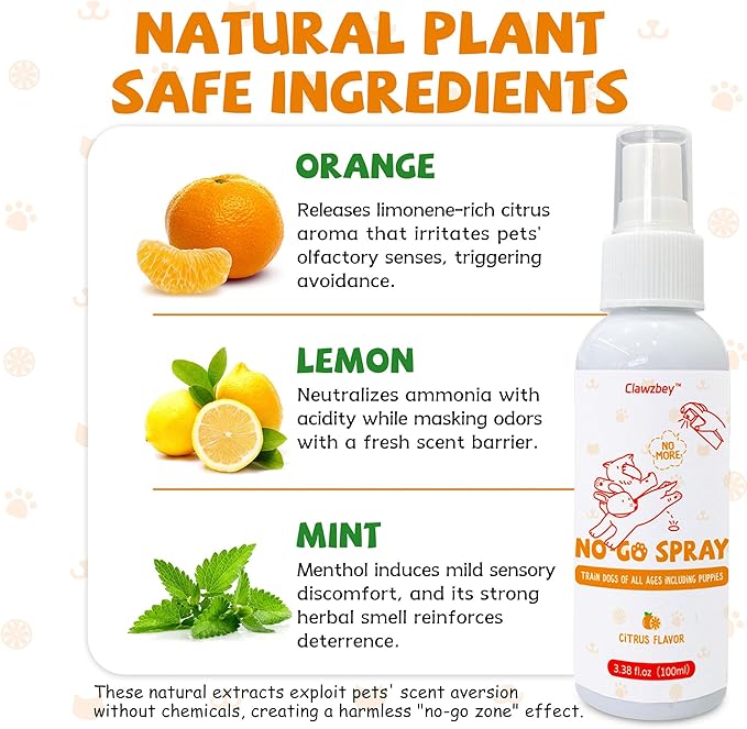 Dog Potty Spray Set, No-Go Spray & Potty Training Spray, Puppy Essentials, Stops Urination & Marking, Indoor and Outdoor Use (3.38 fl oz)-PurrikoPets