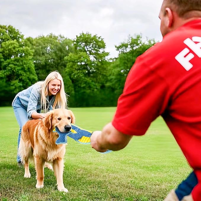 Dog Toy Squeaky Aggressive Durable Dog Toys for Dogs Chew No-Stuffed Dog Toy Interactive Hours of Fun Keep pups Busy -Green Shark,Bubble-Pressed Ultra-Soft Fabric-PurrikoPets