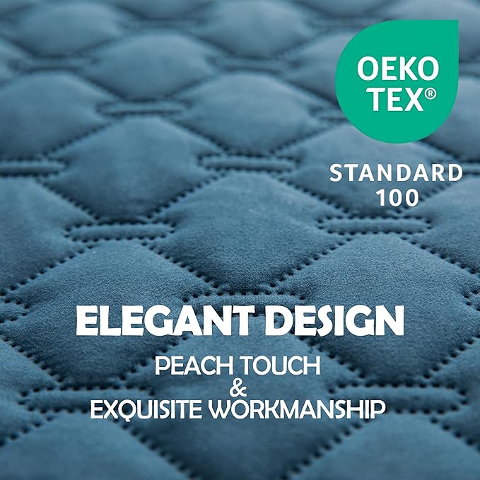 gogobunny 100% Double-Sided Waterproof Dog Bed Cover Pet Blanket Sofa Couch Furniture Protector for Puppy Large Dog Cat, Reversible (82x82 Inch (Pack of 1), Dark Blue/Light Blue)-PurrikoPets